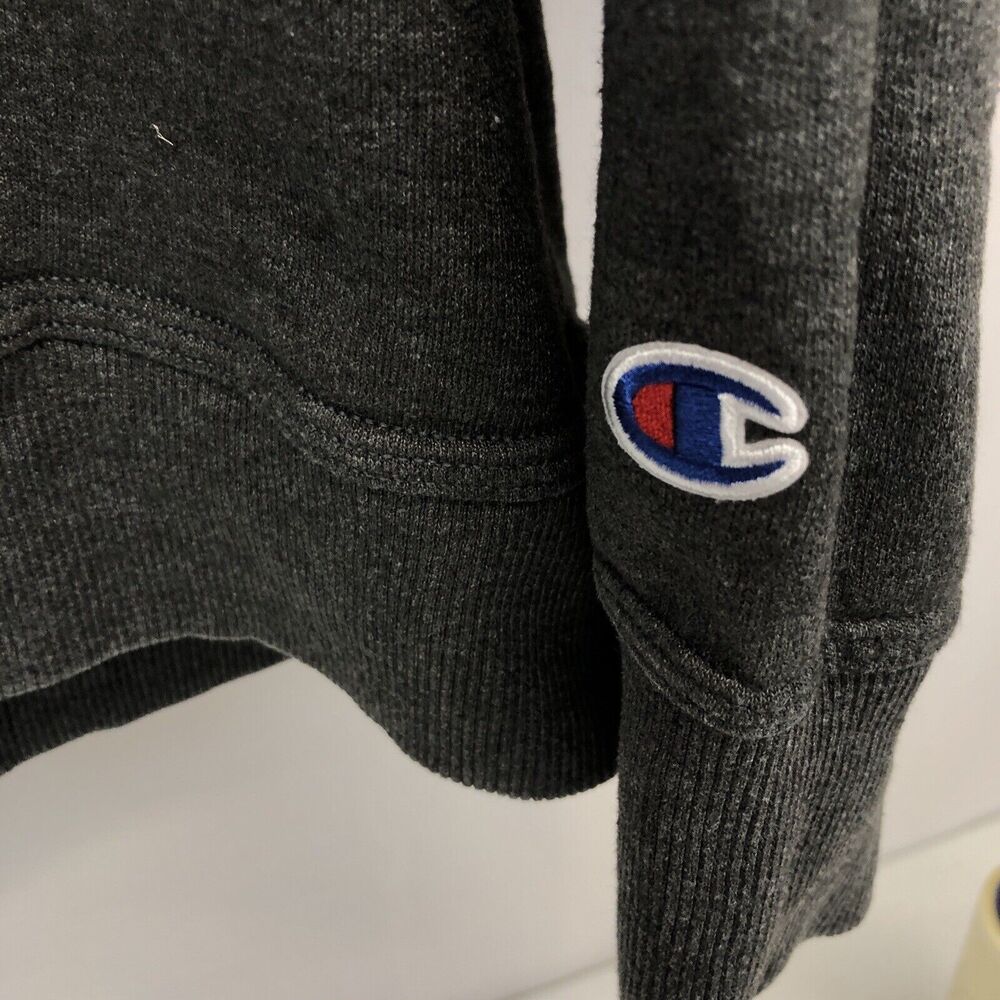 Champion Plus Size 2XL Script Gray Hooded Hoodie Pullover Sweatshirt - Picture 9 of 12